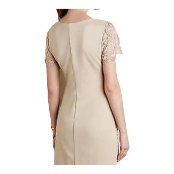 ANTHROPOLOGIE Bailey 44 NWT Vegan Leather & Lace Shift Dress Neutral Size XS - Picture 2 of 3